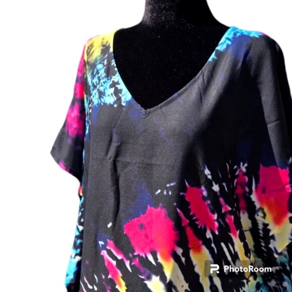 Kaftan Tie Dye Dress Maxi Cover Up Cool NEW ๐ LAST 1 ๐ - Picture 5 of 10